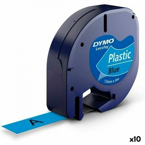 Laminēta lente iekārtu marķēšanai Dymo 91205 LetraTag® Melns Zils 12 mm (10 gb.) image 1