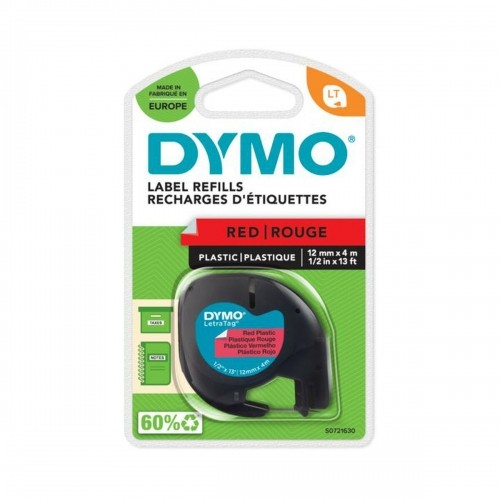 Laminēta lente iekārtu marķēšanai Dymo 91203 LetraTag® Sarkans Melns 12 mm (10 gb.) image 2