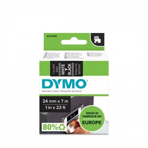 Laminēta lente iekārtu marķēšanai Dymo D1 53721 24 mm LabelManager™ Melns Balts (5 gb.) image 2