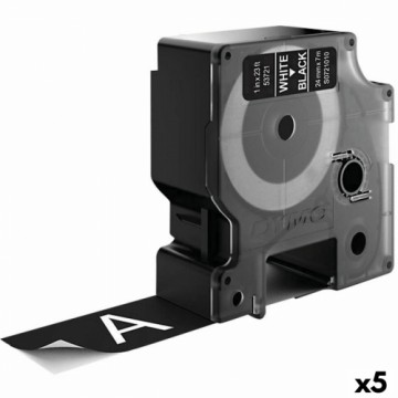 Laminēta lente iekārtu marķēšanai Dymo D1 53721 24 mm LabelManager™ Melns Balts (5 gb.)