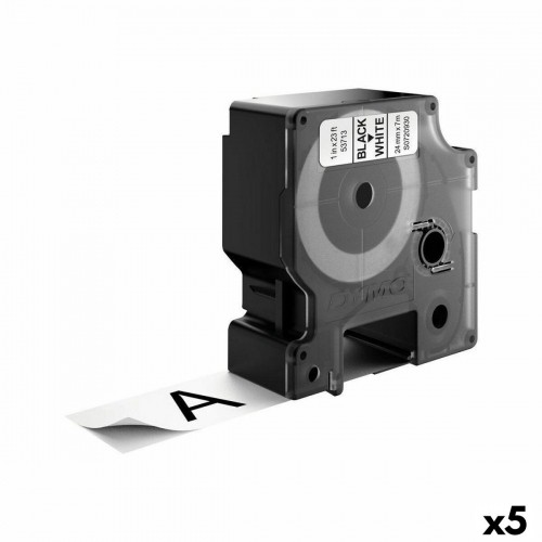 Laminēta lente iekārtu marķēšanai Dymo D1 53713 24 mm LabelManager™ Melns Balts (5 gb.) image 1