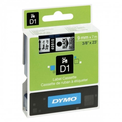 Ламинированная лента для фломастеров Dymo D1 40910 LabelManager™ Прозрачный 9 mm Чёрный (5 штук) image 3