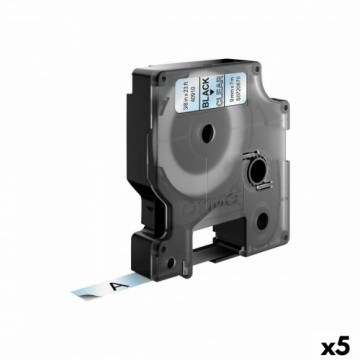 Laminēta lente iekārtu marķēšanai Dymo D1 40910 LabelManager™ Caurspīdīgs 9 mm Melns (5 gb.)