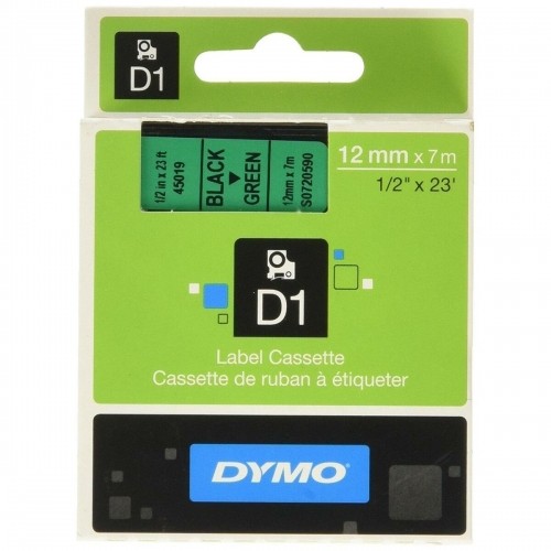 Laminēta lente iekārtu marķēšanai Dymo D1 45019 LabelManager™ Zaļš 12 mm Melns (5 gb.) image 3