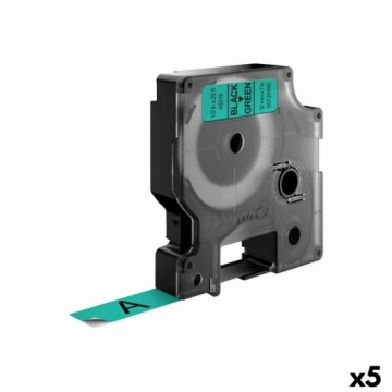 Laminēta lente iekārtu marķēšanai Dymo D1 45019 LabelManager™ Zaļš 12 mm Melns (5 gb.)