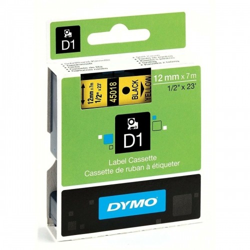 Laminēta lente iekārtu marķēšanai Dymo D1 45018 LabelManager™ Dzeltens 12 mm Melns (5 gb.) image 3