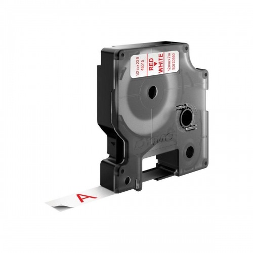 Laminēta lente iekārtu marķēšanai Dymo D1 45015 LabelManager™ Sarkans Balts 12 mm Melns (5 gb.) image 2