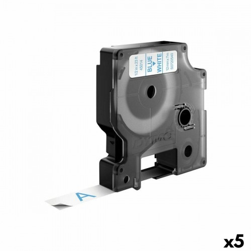 Laminēta lente iekārtu marķēšanai Dymo D1 45014 LabelManager™ Zils Balts 12 mm Melns (5 gb.) image 1