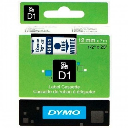 Laminēta lente iekārtu marķēšanai Dymo D1 45014 LabelManager™ Zils Balts 12 mm Melns (5 gb.) image 3