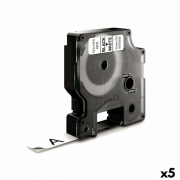 Laminēta lente iekārtu marķēšanai Dymo D1 45013 LabelManager™ Balts 12 mm Melns (5 gb.)