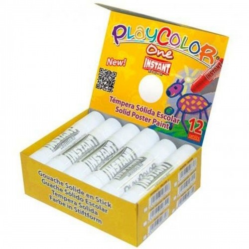 tempera Playcolor Basic One Ciets Balts (10 g) (12 gb.) image 1