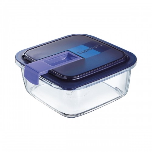 Hermētiska Pusdienu Kastīte Luminarc Easy Box Zils Stikls (6 gb.) (1,22 L) image 2