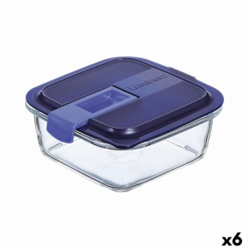 Hermētiska Pusdienu Kastīte Luminarc Easy Box Zils Stikls (760 ml) (6 gb.)