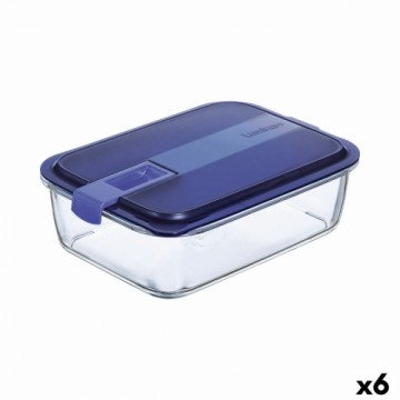 Hermētiska Pusdienu Kastīte Luminarc Easy Box Zils Stikls (6 gb.) (1,97 l)