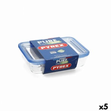 Герметичная коробочка для завтрака Pyrex Pure Glass Прозрачный Cтекло (1,5 L) (5 штук)