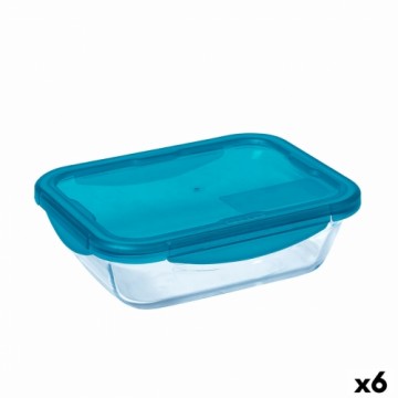 Hermētiska Pusdienu Kastīte Pyrex Cook & go Zils Stikls (800 ml) (6 gb.)