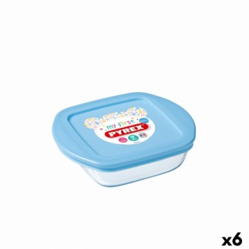 Kvadrātveida Pusdienu Kastīte ar Vāku Pyrex Baby Storage Caurspīdīgs Stikls (350 ml) (6 gb.)