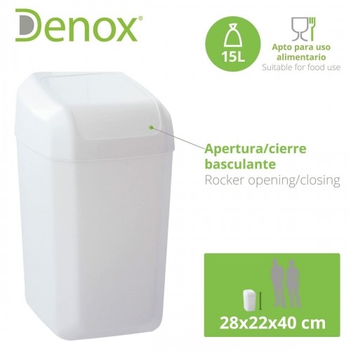 Atkritumu tvertne Denox Balts 15 L (28 x 22 x 40 cm) image 2