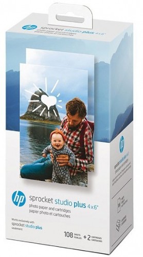 HP photo paper + ink cartridge Sprocket Studio Plus 4x6" 108 sheets image 1