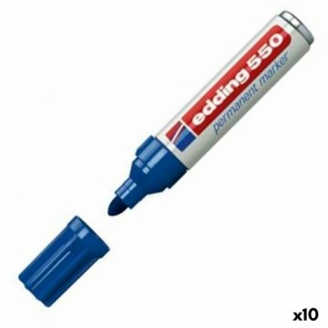 Постоянный маркер Edding 550 3-4 mm Синий (10 штук)