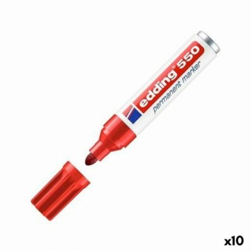 Постоянный маркер Edding 550 3-4 mm Красный (10 штук)
