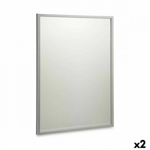 Gift Decor Sienas spogulis 50 x 70 cm Sudrabains Koks MDF (2 gb.) image 1