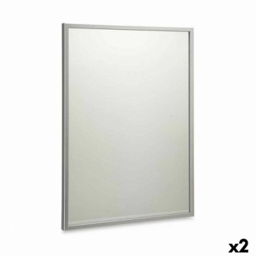 Gift Decor Sienas spogulis 50 x 70 cm Sudrabains Koks MDF (2 gb.)