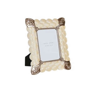 Фото рамка DKD Home Decor Стеклянный Медь Белый Смола романтик (22,8 x 2,6 x 28,6 cm)