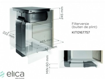 Elica Recycling kit plinth-out for Nikolatesla FIT / FIT 3Z / FIT XL / PRIME S / ALPHA (Filters included)