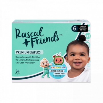 Rascal And Friends RASCAL + FRIENDS Diaper, 6 size, 54pcs, 93620
