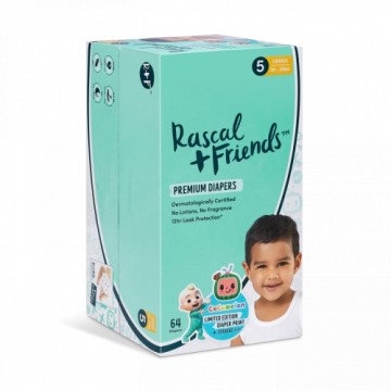 Rascal And Friends RASCAL + FRIENDS Diaper, 5 size, 64pcs, 93619