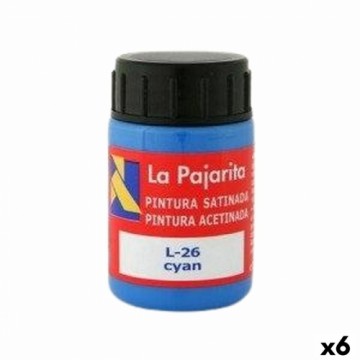 Tempera La Pajarita Cyan L-26 Синий сатин Школьный (35 ml) (6 штук)