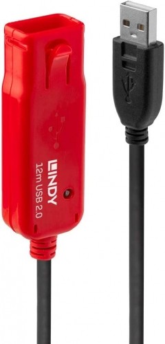Lindy USB 2.0 Active Extension Cable Pro (black/red, 12 meters) image 1