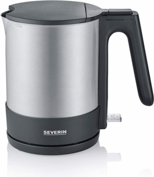 Severin WK 3409, kettle (stainless steel (brushed) / black, 1.7 liters)