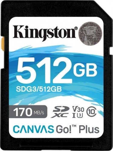 Kingston Canvas Go! Plus 512 GB SDXC, memory card (black, UHS-I (U3), Class 10, V30) image 1