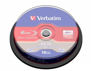 BD-RE 2x CB 25GB Verbatim white Blue 10 pieces