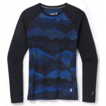 Smartwool Termo krekls SW WS Classic Thermal Merino Base Layer Pattern Crew M Blueberry Hill Mountain Scape