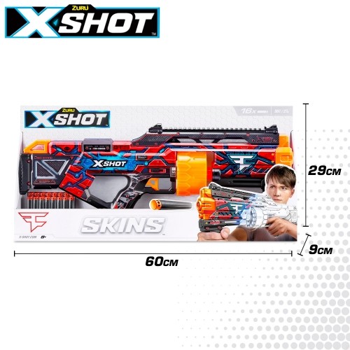 Pistole ar 16 porol. šautriņām līdz 27 m X-Shot Skins ZURU 8 g+ CB46923 image 2