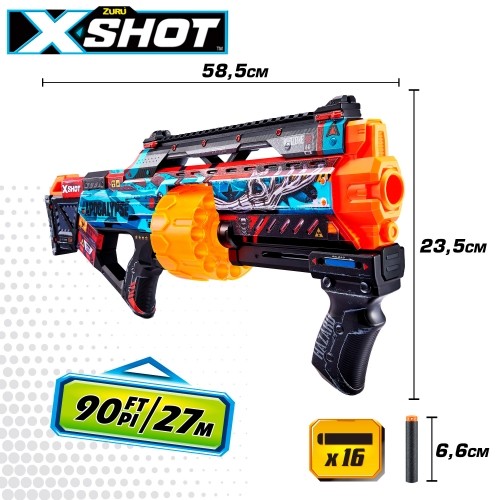 Пистолет с 16 порол. пулями, дальность до 27 метра X-Shot Skins ZURU 8 g+ CB46923 image 5