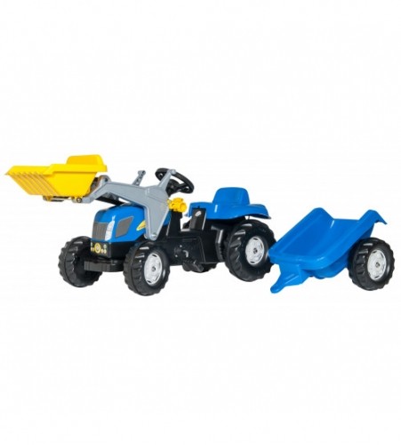 Rolly Toys Bērnu traktors ar pedāļiem rollyKid NH T7040 ar kausu un  piekabi  (2,5-5 gadiem) 023929 Vācija image 1