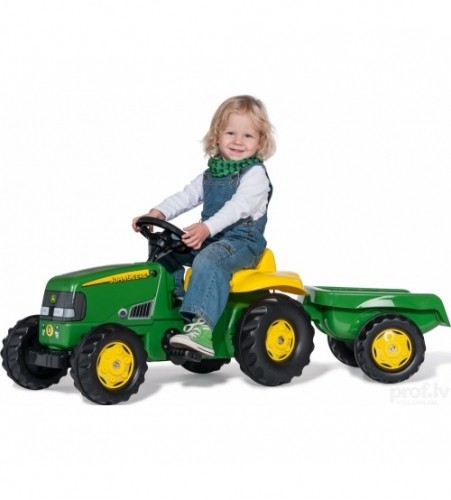 Rolly Toys Bērnu traktors ar pedāļiem ar piekabi rollyKid John Deere  (2,5-5 gadiem) 012190 Vācija image 1