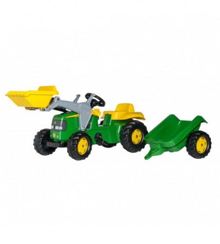 Педальный трактор Rolly KID John Deere с ковшом и прицепом Rolly Toys   (2,5-5 лет ) image 1