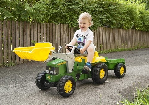 Педальный трактор Rolly KID John Deere с ковшом и прицепом Rolly Toys   (2,5-5 лет ) image 3