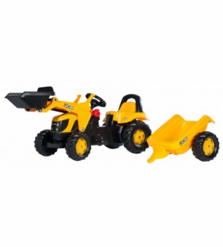 Rolly Toys Педальный трактор Rolly KID  JCB с ковшом и прицепом 023837 (2,5-5 лет ) Германия