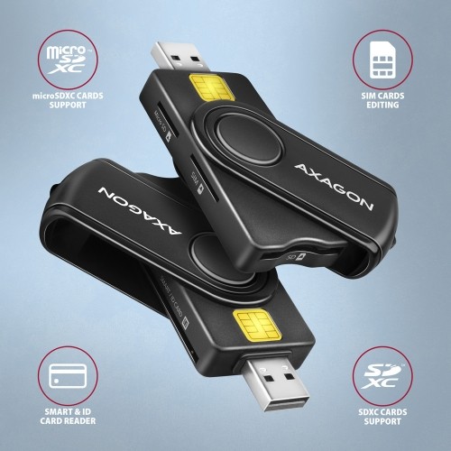 Axagon smart card reader + USB-C adapter CRE-SMP2A image 2