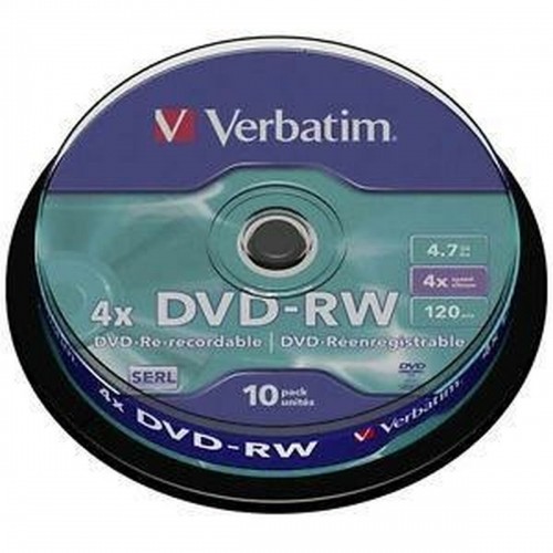 DVD-RW Verbatim    10 штук Чёрный 4x 4,7 GB image 1