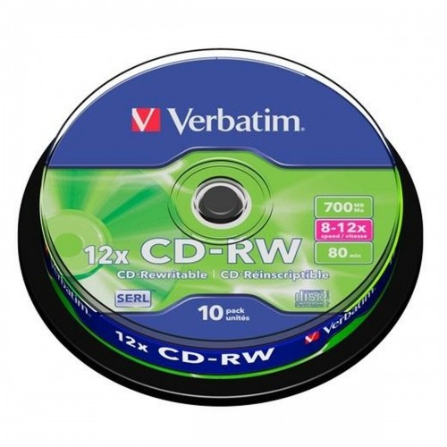 CD-RW Verbatim    10 штук 700 MB 12x image 1