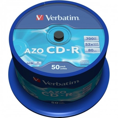 CD-R Verbatim AZO Crystal 50 штук 700 MB 52x image 1