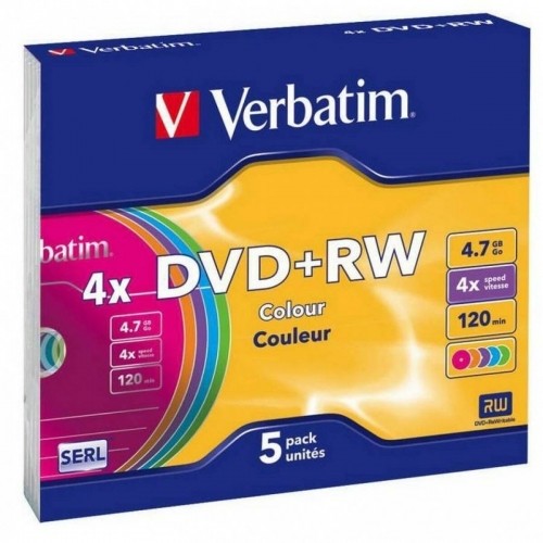 DVD-RW Verbatim Daudzkrāsains 5 gb. 4x 4,7 GB image 1