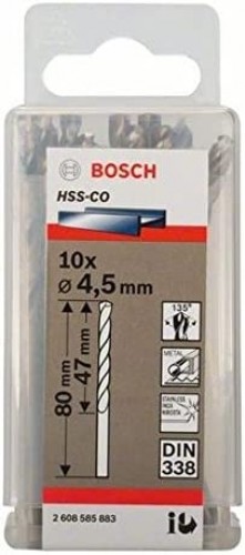 Bosch metal twist drill HSS-Co, DIN 338, 4.5mm (10 pieces, working length 47mm) image 5